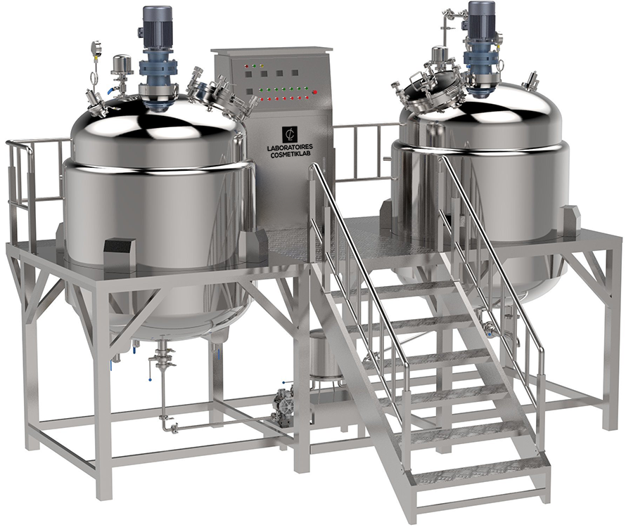 laboratoire cosmétique ​ Marrakech : Machines de production industrielles pour la fabrication de cosmétiques. Mélangeurs en acier inoxydable. Laboratoires Cosmetiklab à Marrakech.